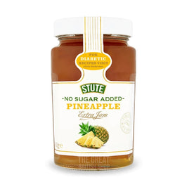 Stute No Sugar Added Pineapple Extra Jam 430g: the jar with its white lid and pineapple label.
