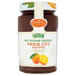 Stute No Sugar Added Thick Cut Orange Marmalade 430g: the jar showing its label with oranges.