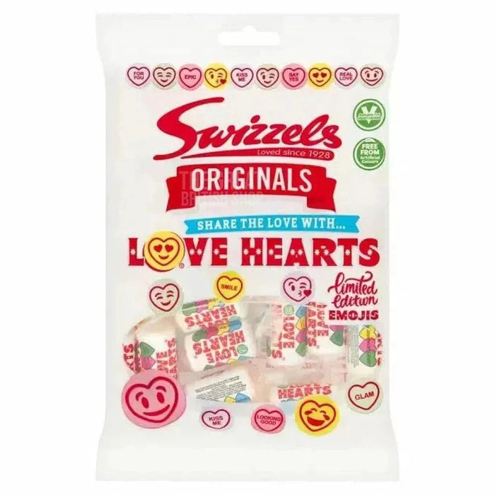 Swizzels Love Hearts Bag - 127g imported British grocery product available in Canada