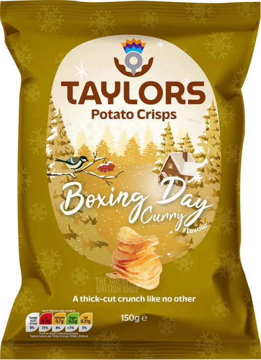 Taylors Boxing Day Curry Crisps - 150g imported British grocery product available in Canada