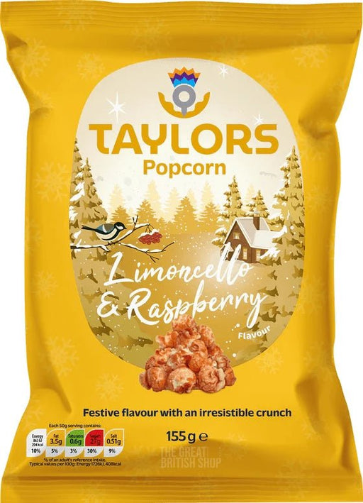 Taylors Limoncello & Raspberry Flavour Popcorn - 155g imported British grocery product available in Canada