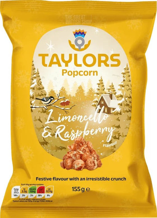 Taylors Limoncello & Raspberry Flavour Popcorn - 155g imported British grocery product available in Canada