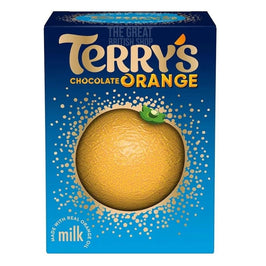 Terry's Chocolate Orange Milk 145g: front of the box showing the orange shaped chocolate ball.