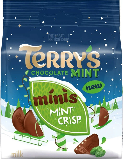 Terry's Milk Chocolate Mint Crisp Minis - 80g imported British grocery product available in Canada