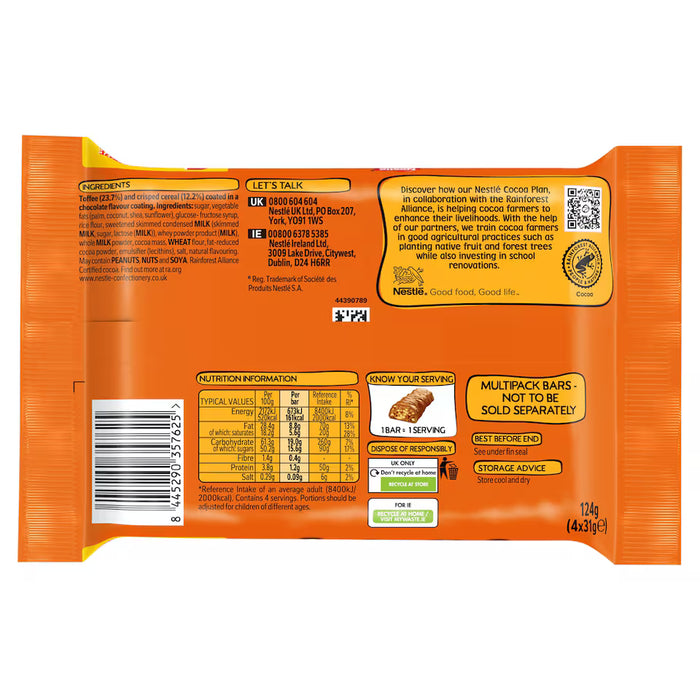 Nestle Toffee Crisp 4 Pack - 124g