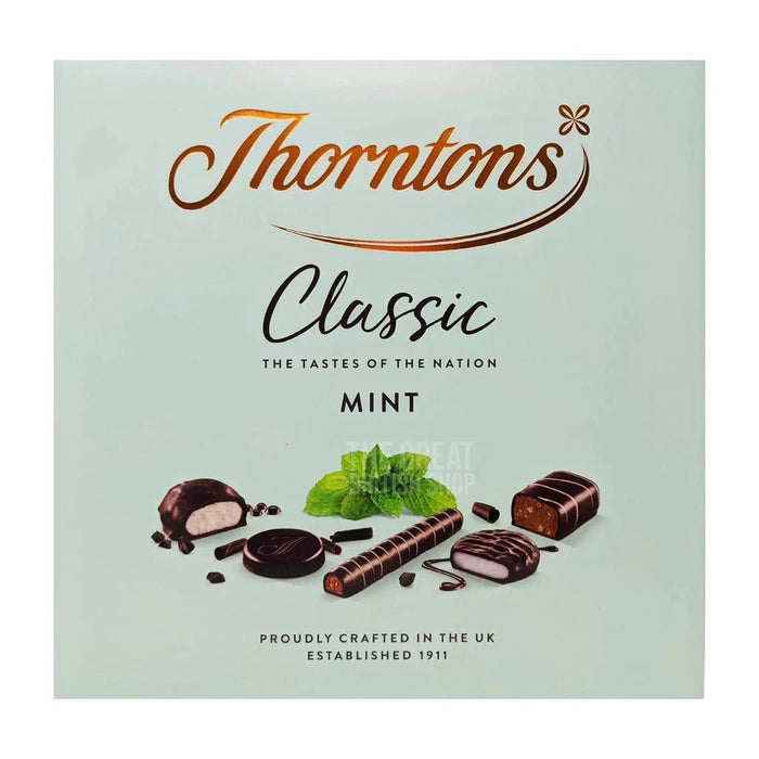 Thorntons Chocolate Mint Collection - 233g imported British grocery product available in Canada