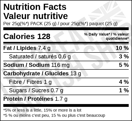 Walkers Crisps Cheese & Onion - 6 Pack imported British grocery product available in Canada