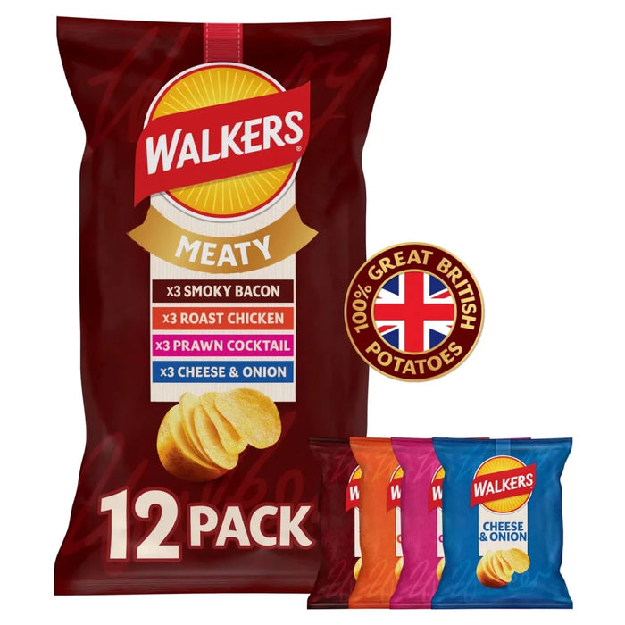 Walkers Crisps Meaty - 12 Pack imported British grocery product available in Canada