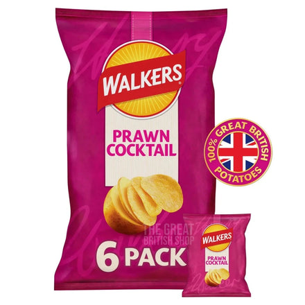 Walkers Crisps Prawn Cocktail - 6 pack