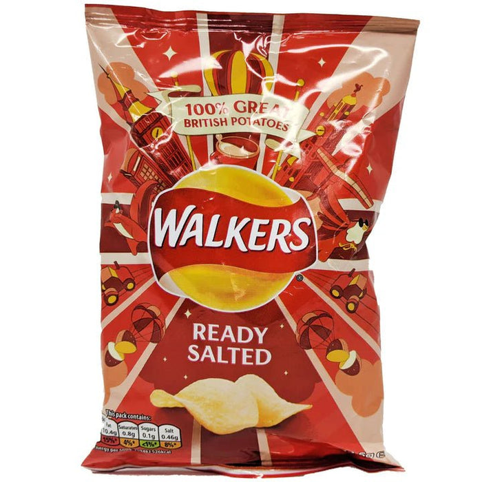 Walkers Crisps Ready Salted - 6 Pack imported British grocery product available in Canada