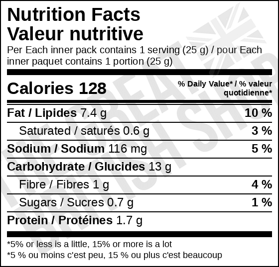 Walkers Crisps Variety Bag - 6 Pack imported British grocery product available in Canada