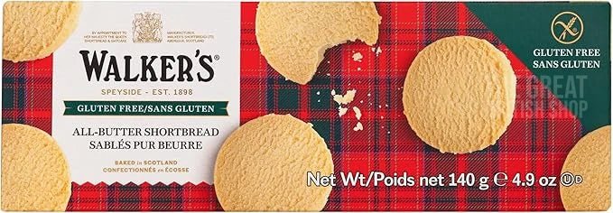 Walker's Gluten Free Shortbread Rounds - 140g imported British grocery product available in Canada