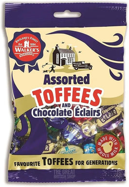 Walker's Nonsuch Assorted Toffees and Chocolate Eclairs 150g: front of the bag showing wrapped sweets.