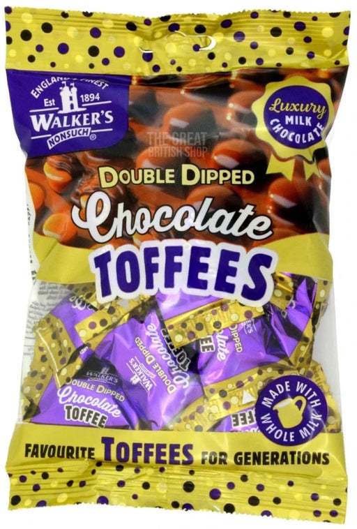 Walker's Nonsuch Double Dipped Chocolate Toffees - 135g imported British grocery product available in Canada