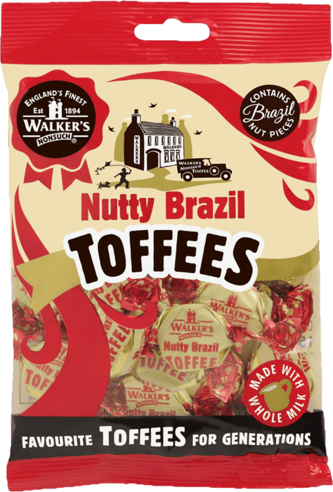 Walker's Nonsuch Nutty Brazil Toffees - 150g imported British grocery product available in Canada