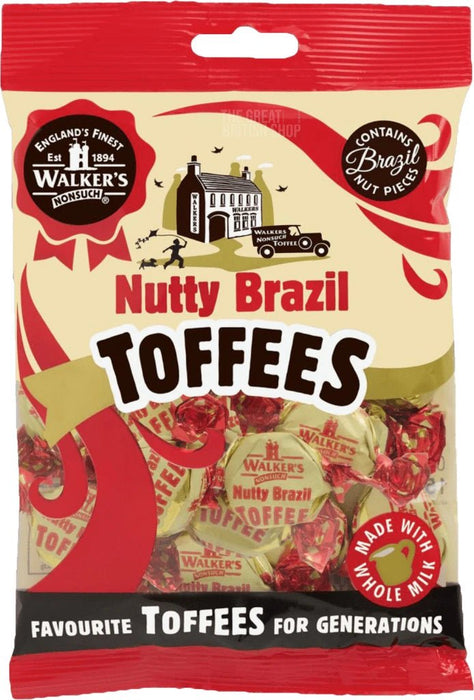 Walker's Nonsuch Nutty Brazil Toffees - 150g imported British grocery product available in Canada