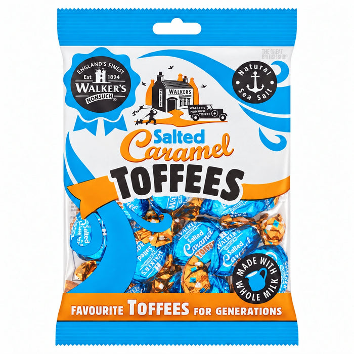 Walker's Nonsuch Salted Caramel Toffees - 150g, front view of the product packaging
