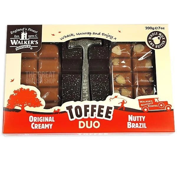 Walker's Nonsuch Toffee Duo With Hammer - 200g imported British grocery product available in Canada