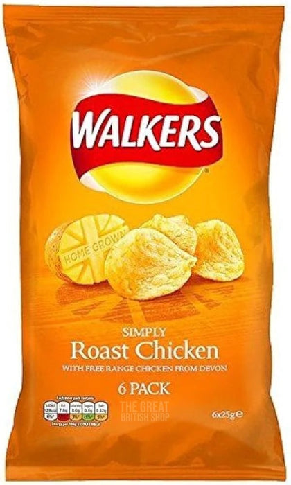 Walkers Roast Chicken - 6 Pack imported British grocery product available in Canada