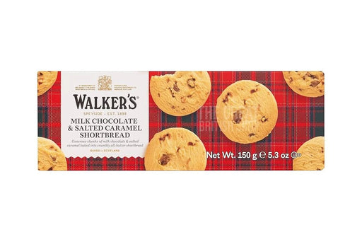 Walker's Salted Caramel & Milk Chocolate Chunk Shortbread - 150g imported British grocery product available in Canada