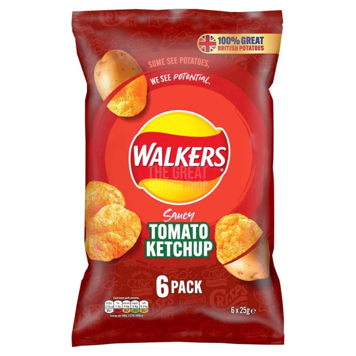 Walkers Saucy Tomato Ketchup - 6 Pack imported British grocery product available in Canada