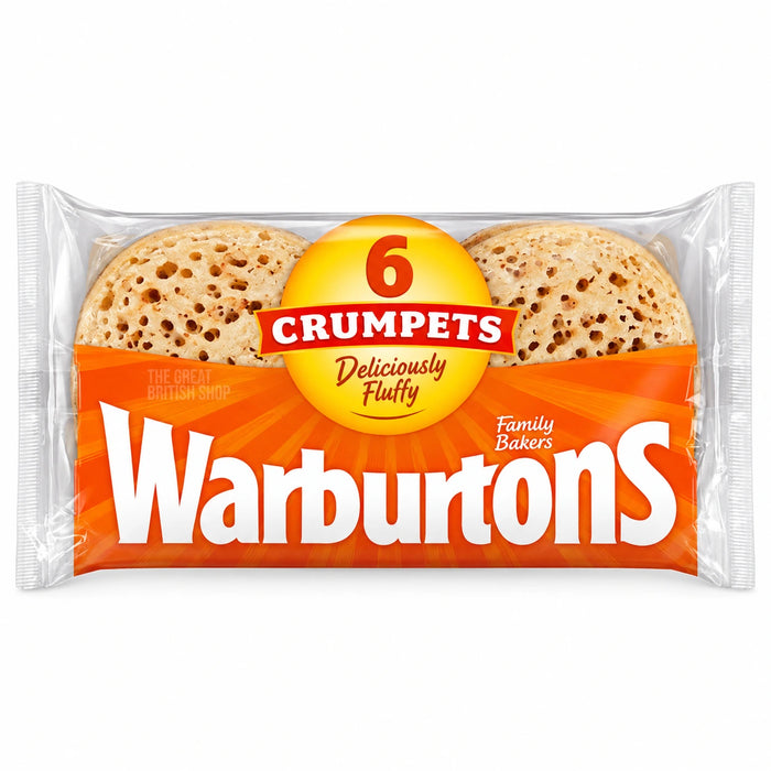 Warburtons Crumpets - 6 Pack, front view of the product packaging