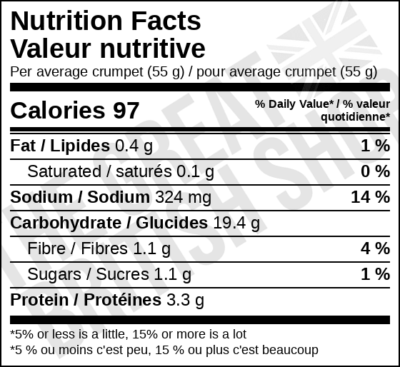 Warburtons Crumpets - 6 Pack imported British grocery product available in Canada