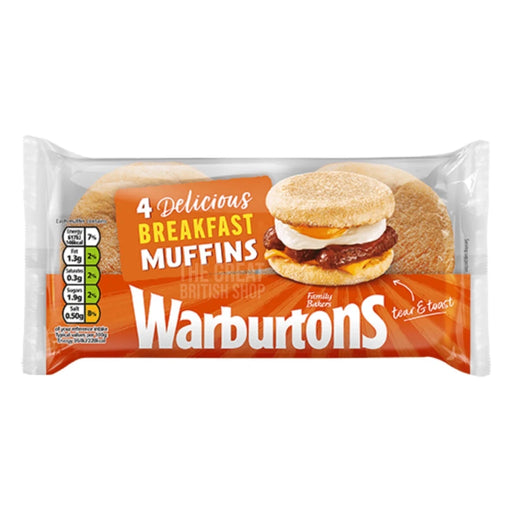 Warburtons Muffins - 4 Pack imported British grocery product available in Canada