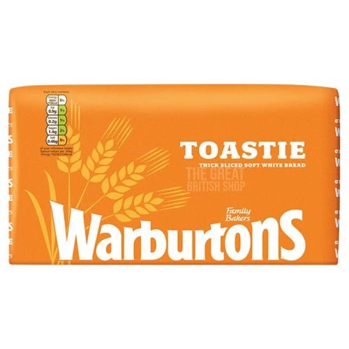 Warburtons Toastie White Bread - 800g imported British grocery product available in Canada
