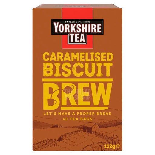 Yorkshire Tea Caramelised Biscuit Brew - 40 Teabags imported British grocery product available in Canada