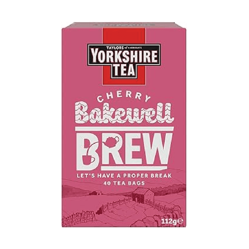 Yorkshire Tea Cherry Bakewell Brew - 40 Teabags imported British grocery product available in Canada