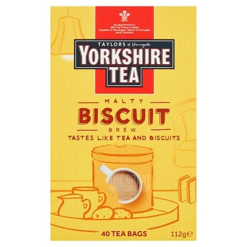Yorkshire Tea Malty Biscuit Brew - 40 Teabags imported British grocery product available in Canada