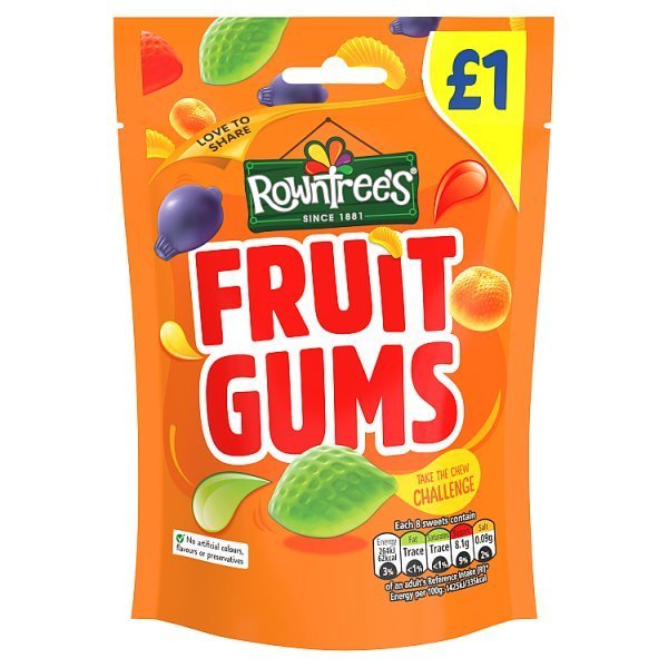 BLOWOUT SALE - Rowntrees Fruit Gums Pouch - 120g | British Store Online | The Great British Shop