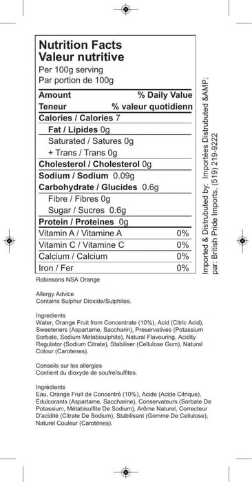 Robinsons Double Concentrate Orange - 1.75ltr | British Store Online | The Great British Shop