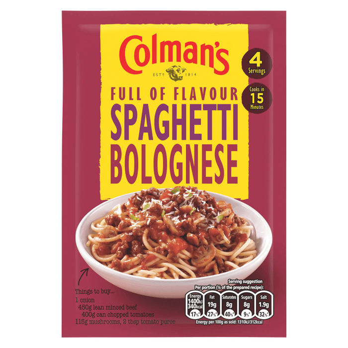 Colman’s Spaghetti Bolognese - 44g | British Store Online | The Great British Shop