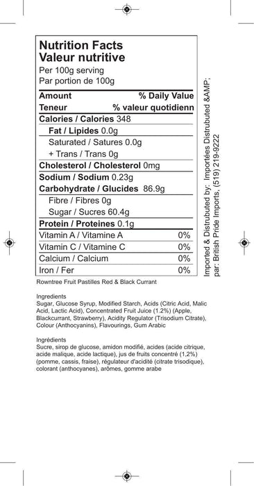 Rowntree's Fruit Pastilles Strawberry & Blackcurrant - 143g | British Store Online | The Great British Shop